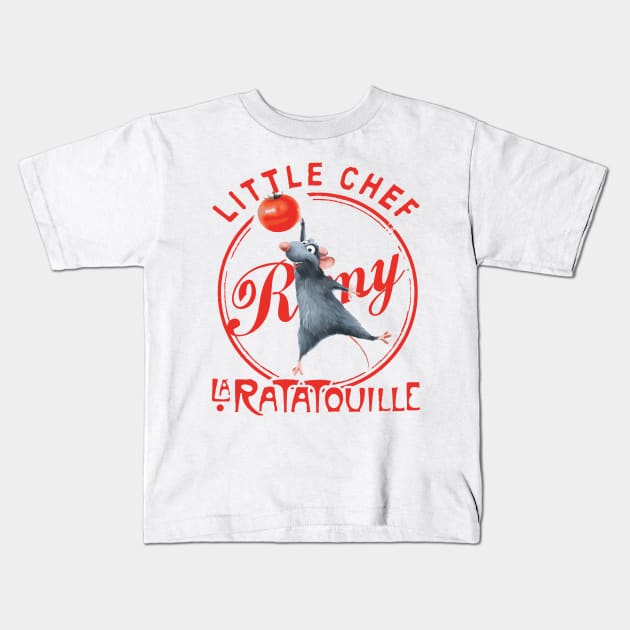 Ratatouille Tribute - Ratatouille Little Chef Kitchen - Epcot Remy Haunted Mansion - Pixar Rat Lion King Wall e - Up - ratatouille - Pirates Of The Caribbean - ratatouille -Tangled Kids T-Shirt by TributeDesigns
